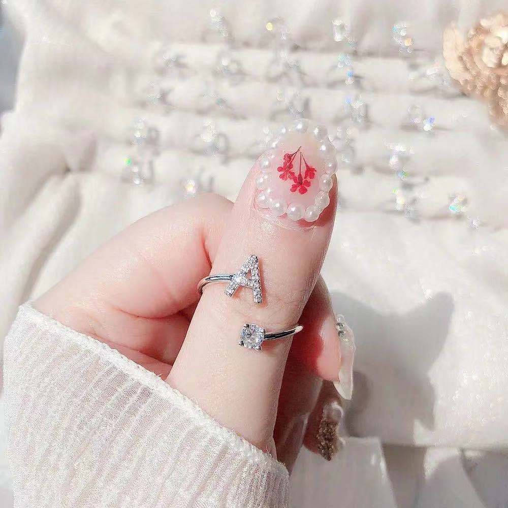 Elegant alphabet ring showcasing letters