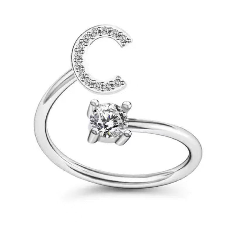Adjustable alphabet ring featuring trendy design