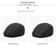 Men's winter beret hat in black