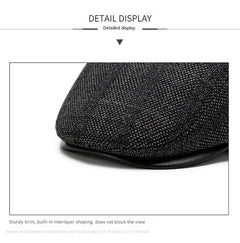 Men's winter beret hat in black