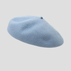 Elegant black wool beret for winter fashion