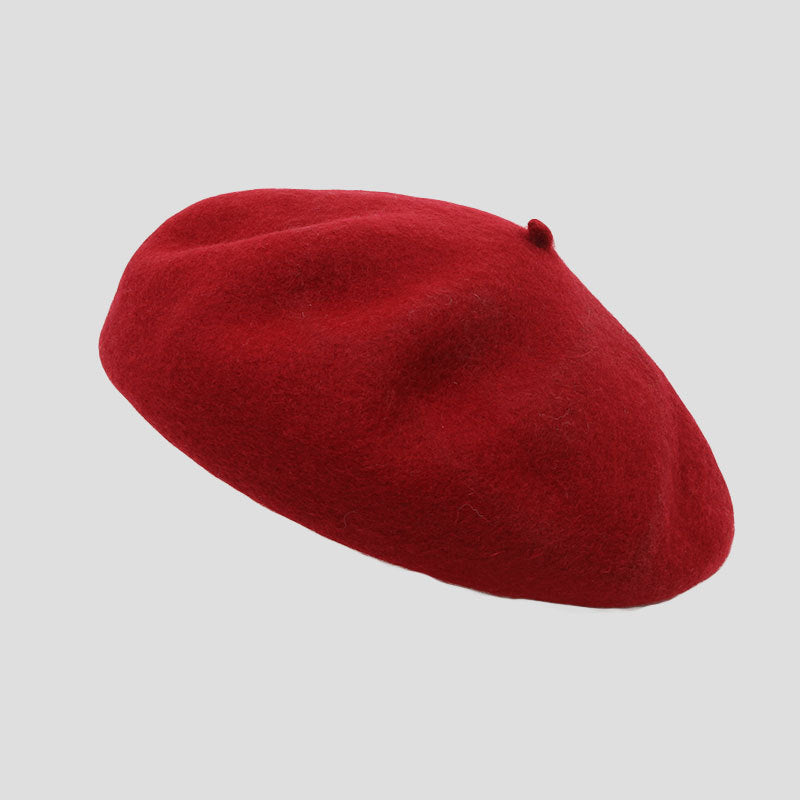 Stylish plus size wool beret in camel colour
