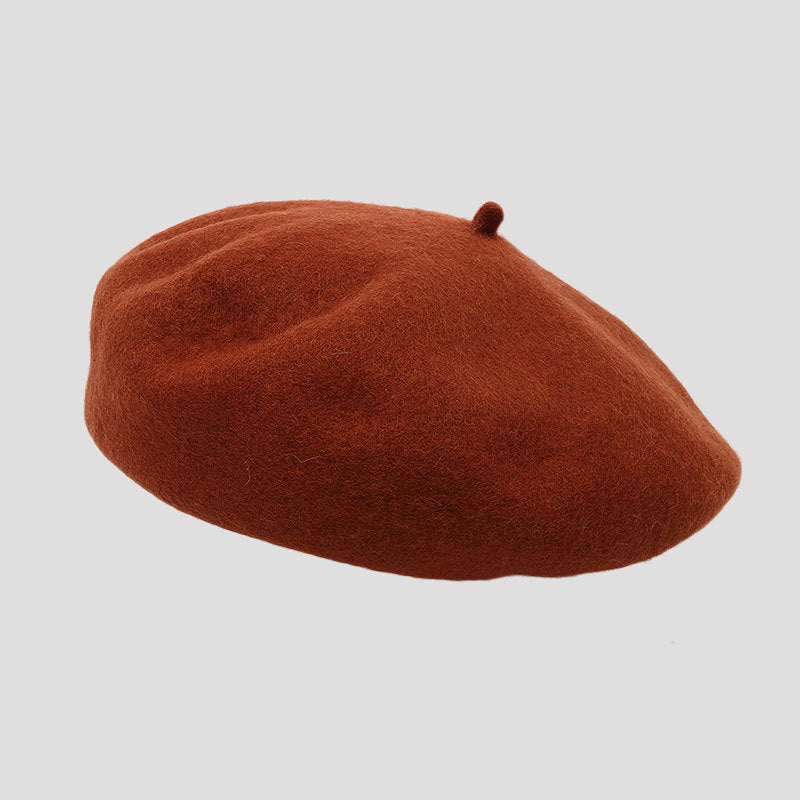 Elegant black wool beret for winter fashion