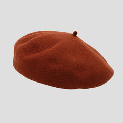Warm wine red wool beret for winter occasions