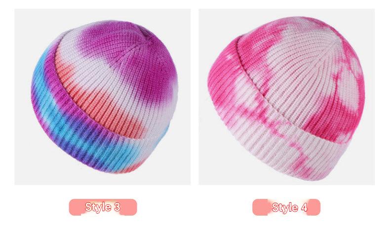 Black stylish tie-dye beanie image