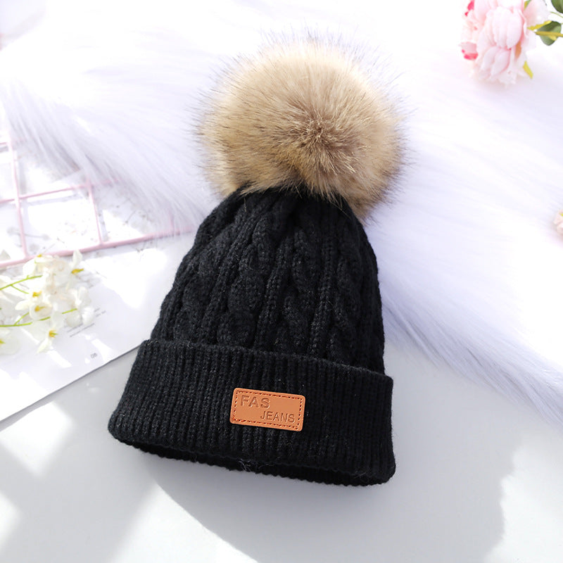 unique yellow pom-pom kids hat