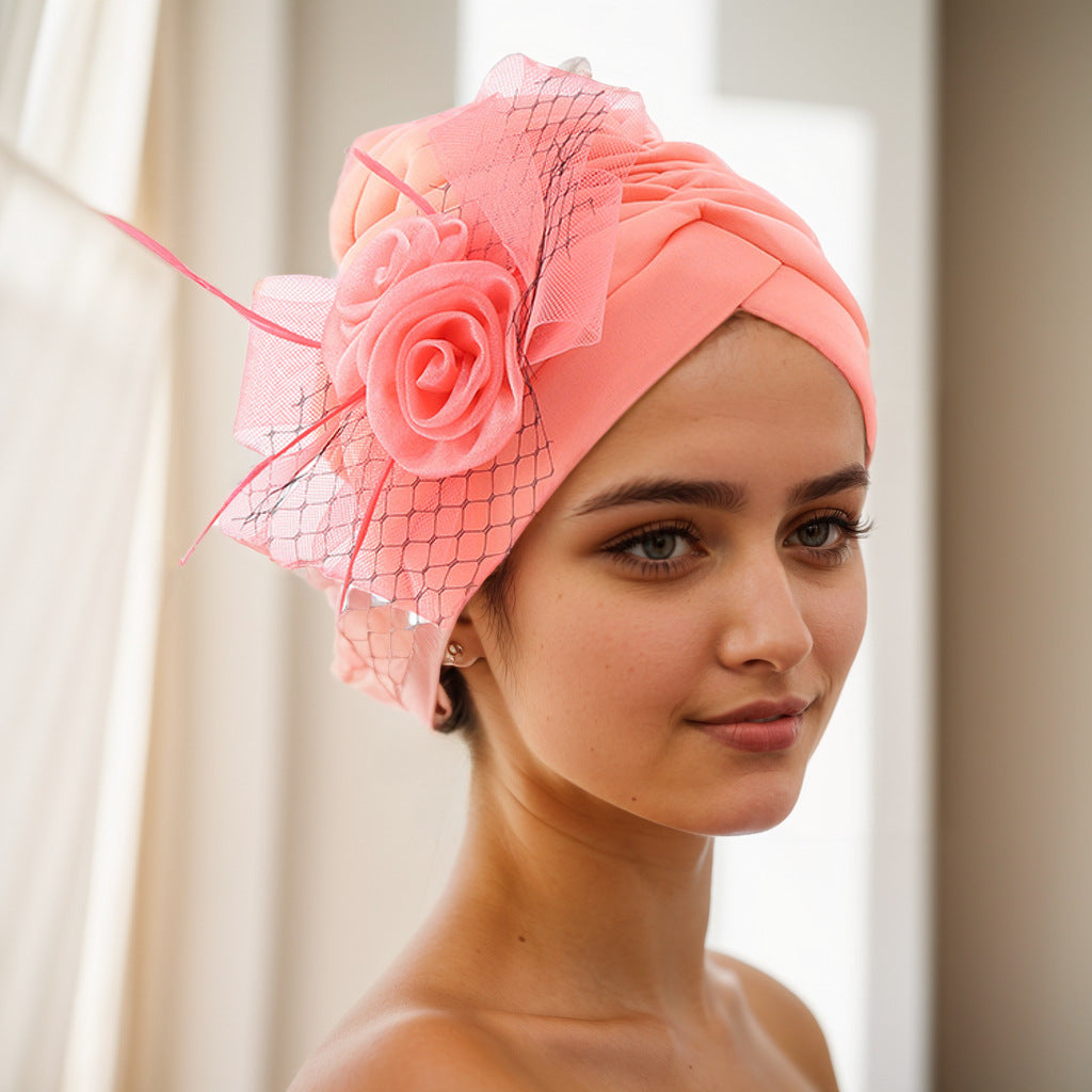 African-style skull cap displayed on model