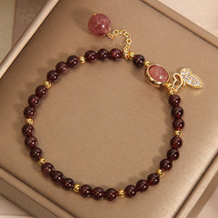 High-quality alloy garnet charm bracelet