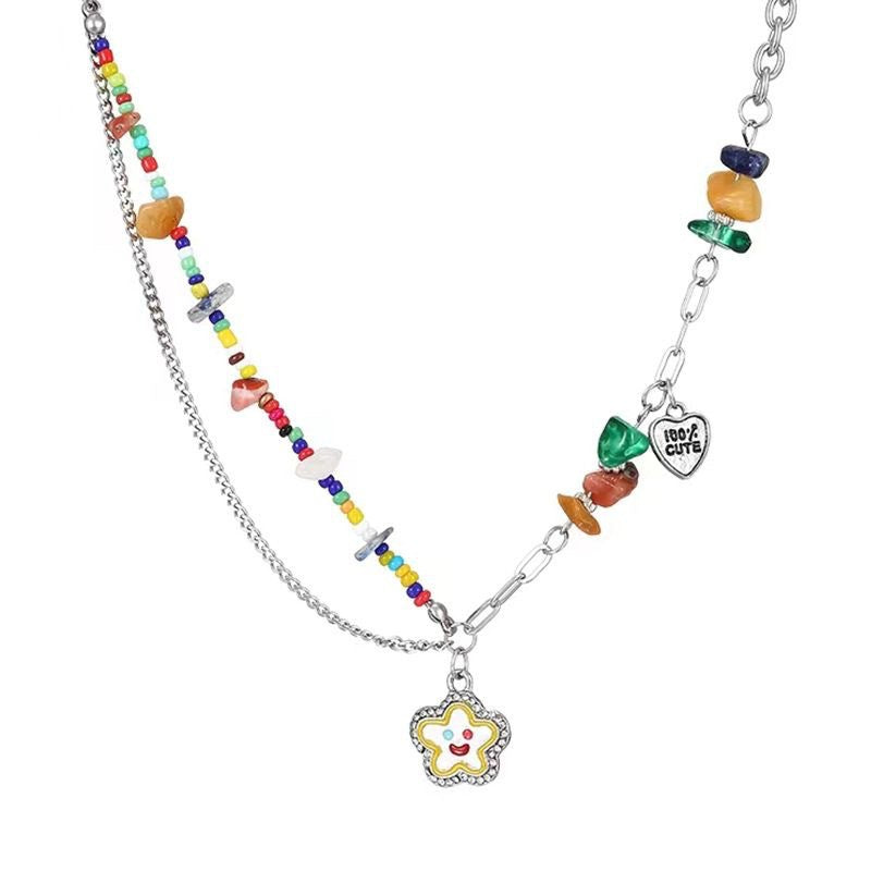 charming floral design necklace detail