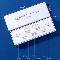 Elegant S925 Silver Heart Cat Ear Earrings on model