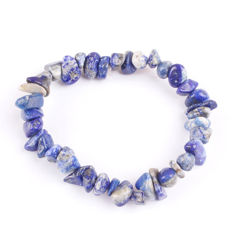 Vibrant handmade natural stone beaded bracelet displayed
