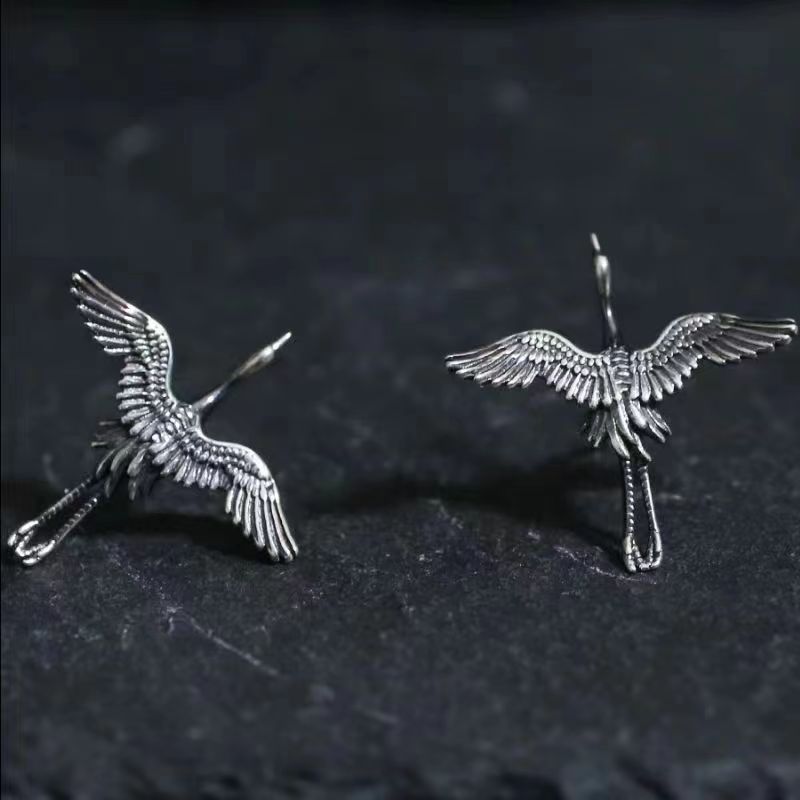 Elegant Flying Crane Alloy Drop Earrings image 4