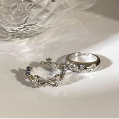 gothic style display of silver ring