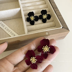 Fashion-forward Velvet Earrings in elegant settings