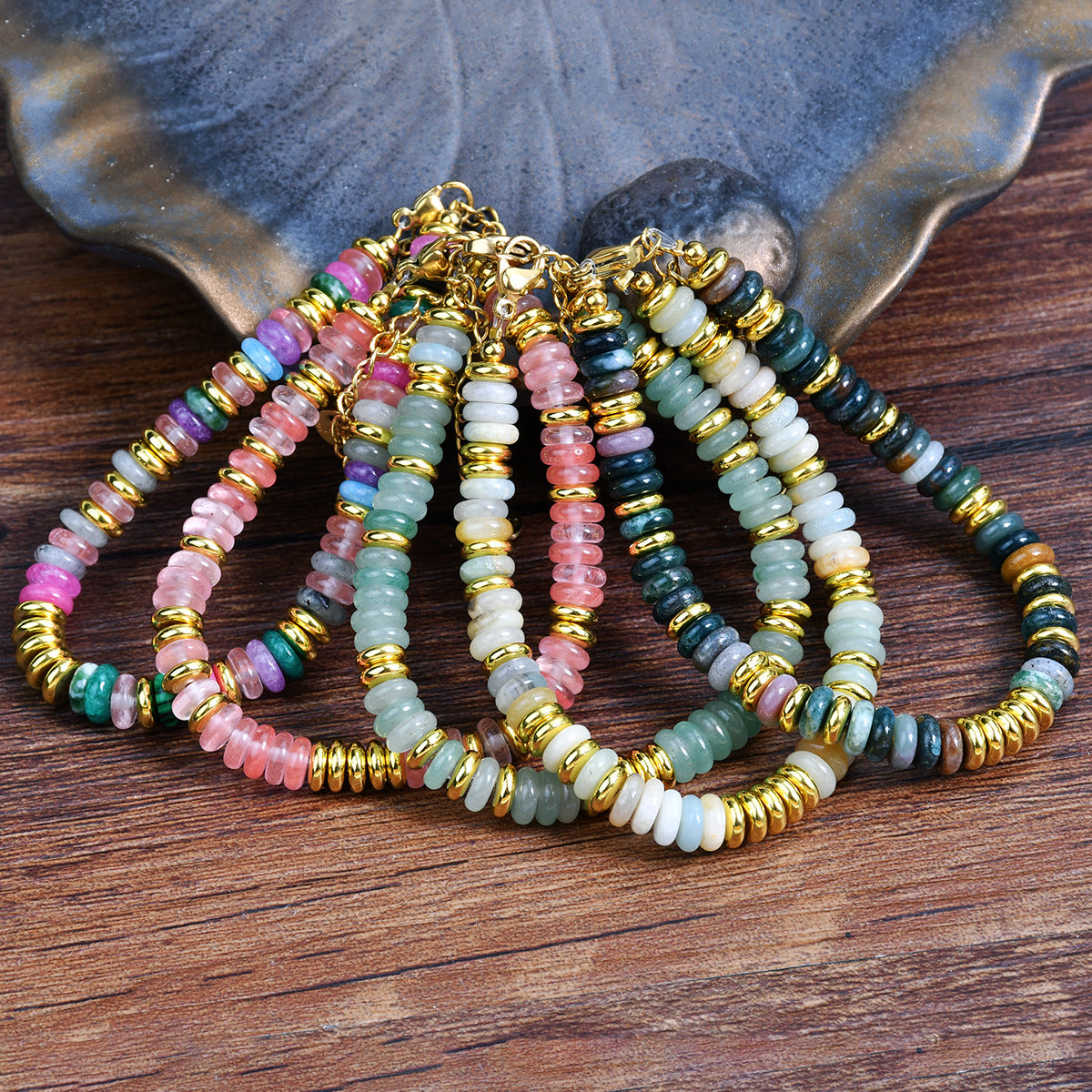 Handmade women's bracelet showcasing vibrant colours