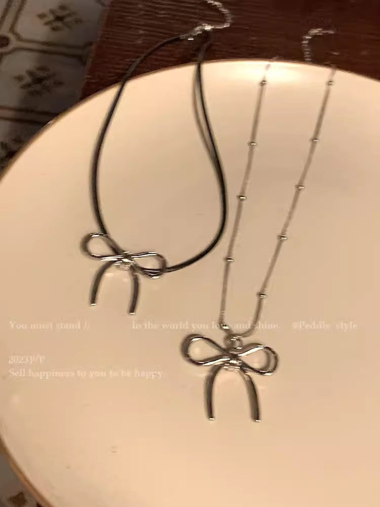 Chic Bowknot Sweater Necklace image 1