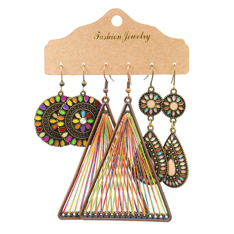 Vintage-inspired tassel earrings close-up