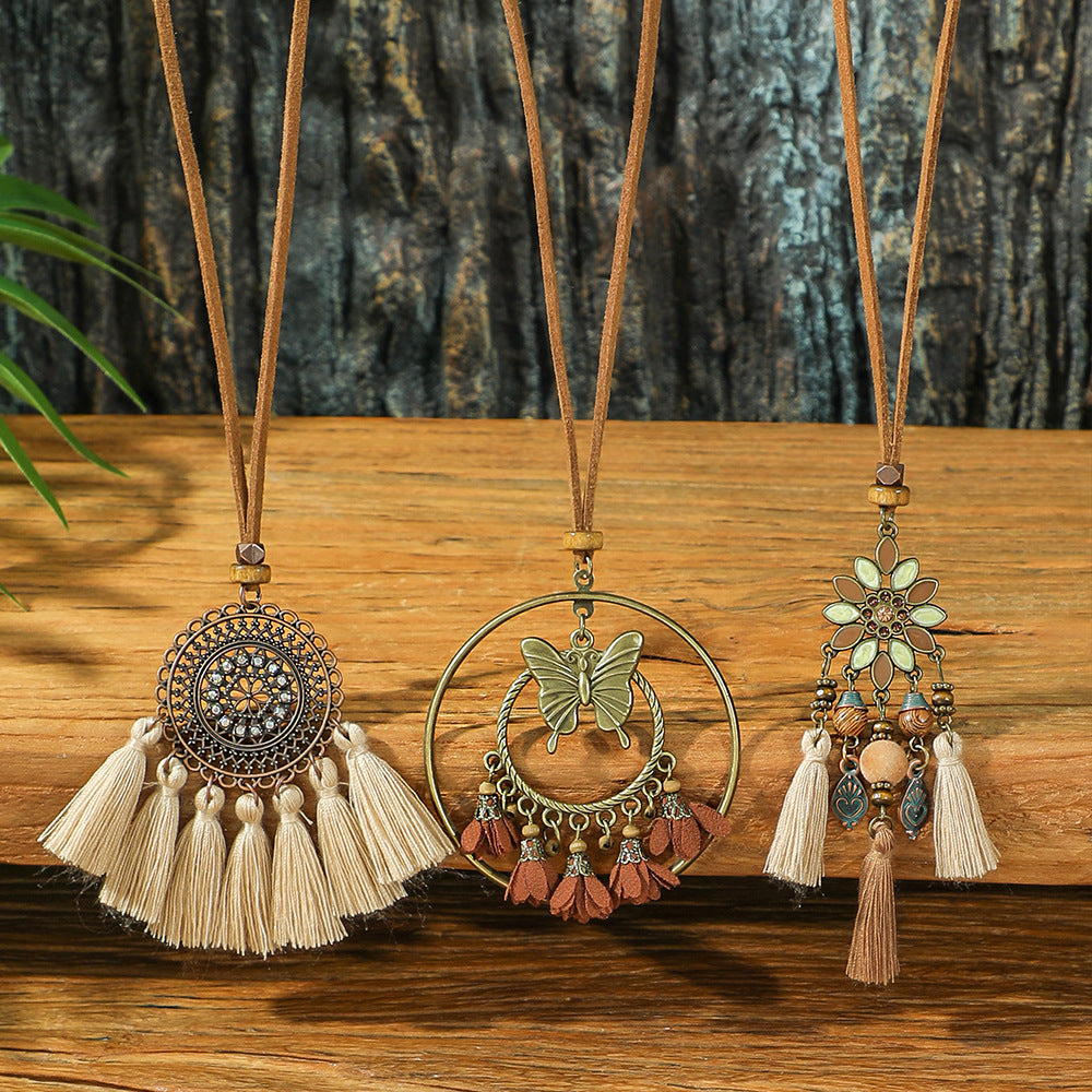 elegant necklace shown on model