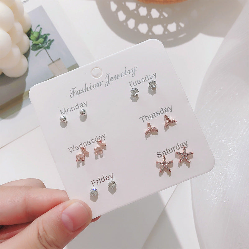 Stylish Korean Autumn Winter Pearl Bow Earrings Set - Image 7