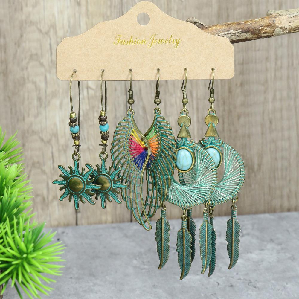 bohemian earrings styled for a casual outfit