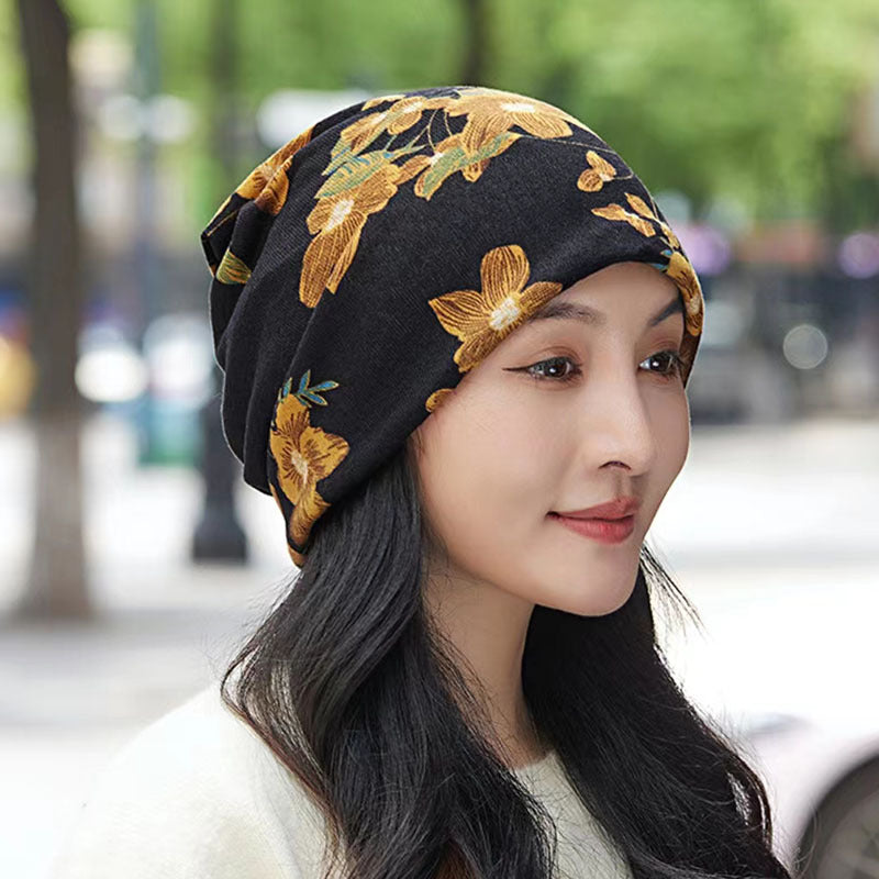 Close-up of floral design scarf