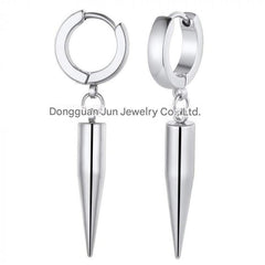 Close-up of colourful titanium steel earrings