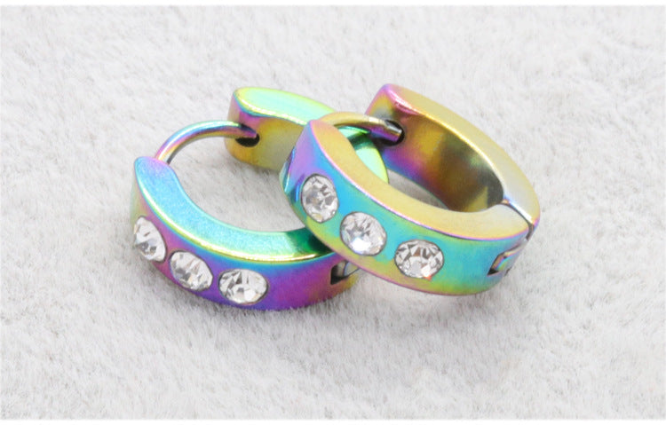 Fashionable hoop earrings in various colours
