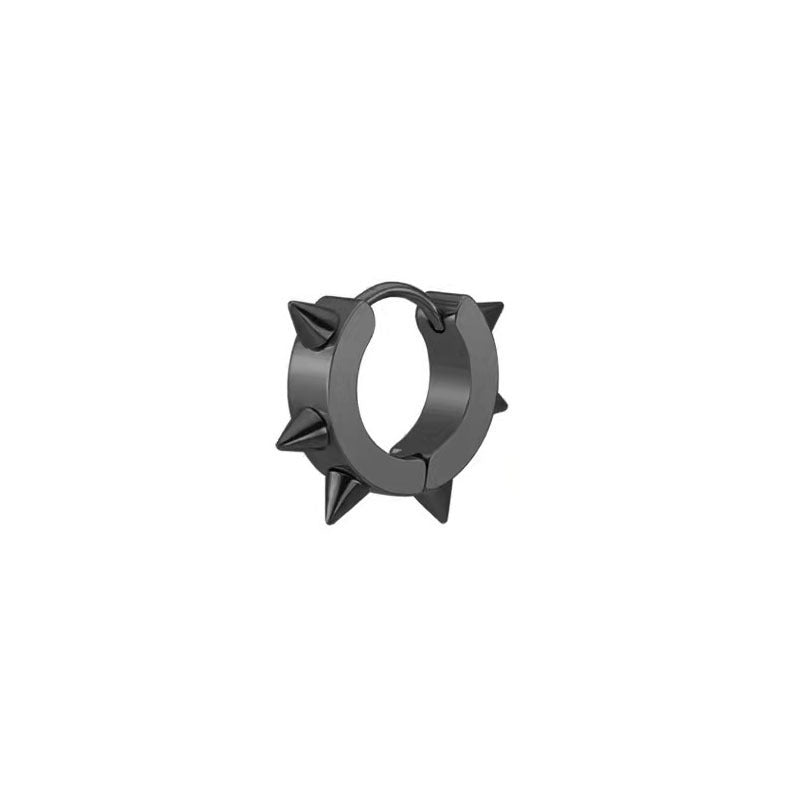 Black stainless steel ear clip in trendy style image 3