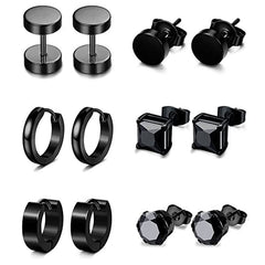 Unique cross and dumbbell design earrings