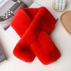 various colours of plush winter scarf