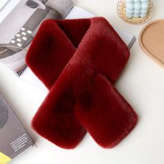 double-sided scarf on a snowy background