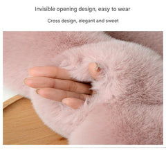 stylish plush scarf draped on a coat