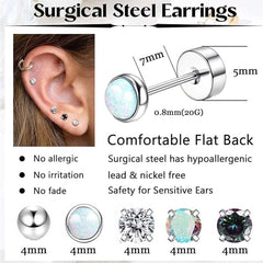 Stylish Stainless Steel Geometric Earrings Set Image 10