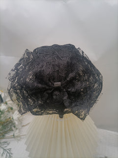 Elegant French Vintage Lace Hat worn by model image 10
