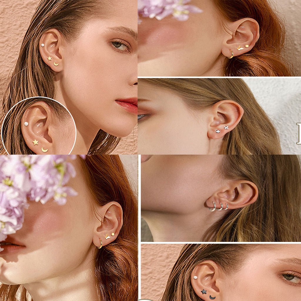 Gold colour option of stud earrings - image 4