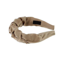 Stylish wrinkled wide hairband in khaki colour