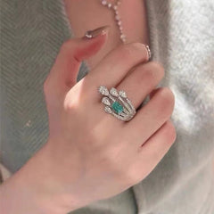 Paraiba meteor ring styled on a hand