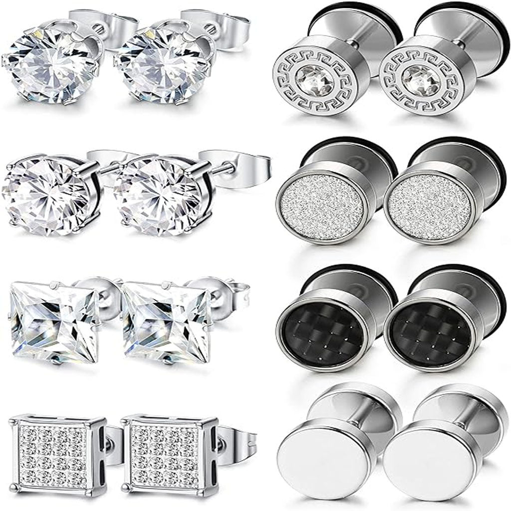 Durable stainless steel earrings showcasing cubic zirconia