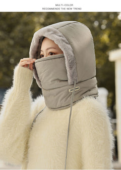 Khaki cycling hat for winter