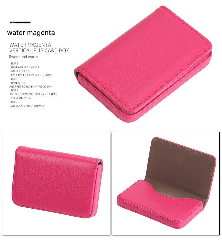 Magnetic closure feature of the business card holder