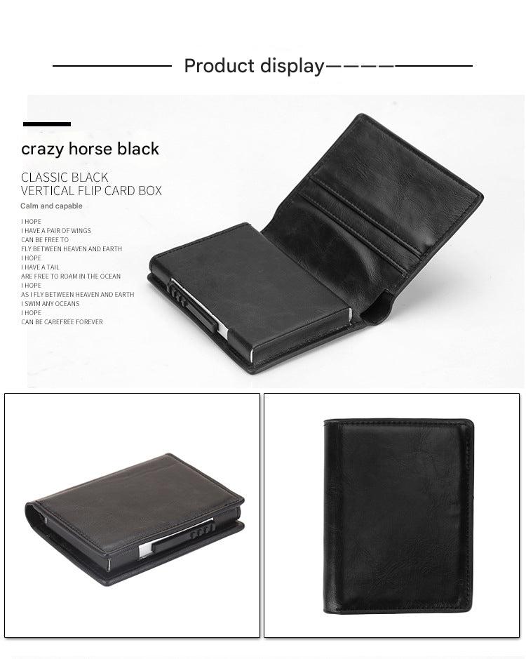 Aluminium RFID wallet automatic pop-up feature