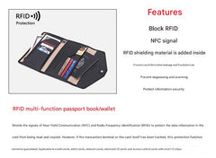 Coffee colour RFID blocking passport wallet