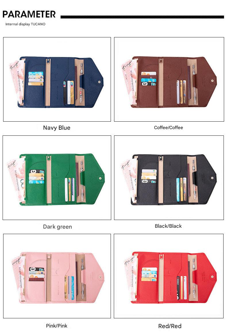 Red durable PU leather passport holder