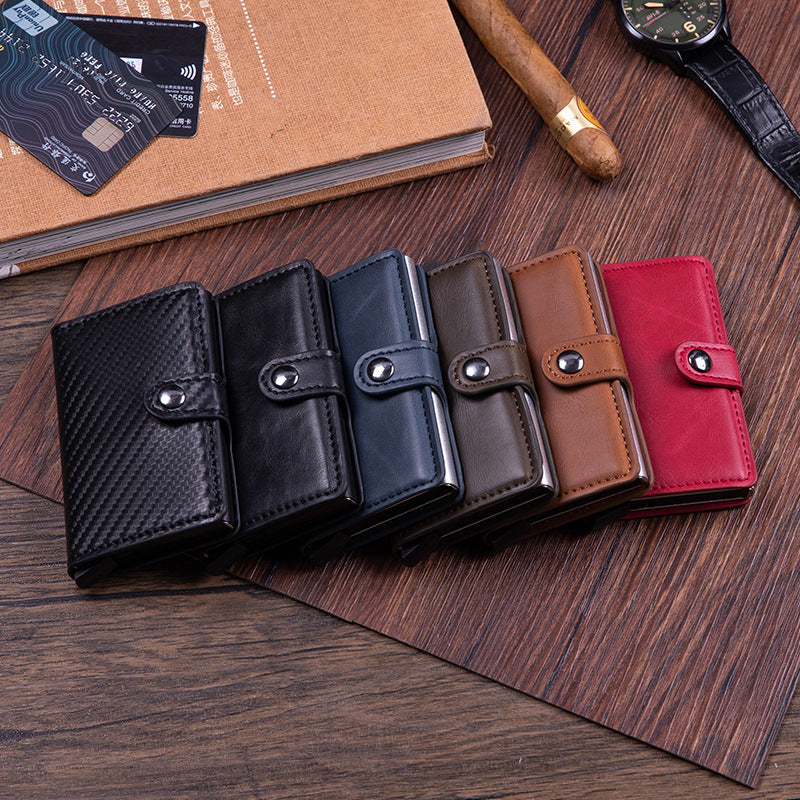 PU card holder in blue colour with cards