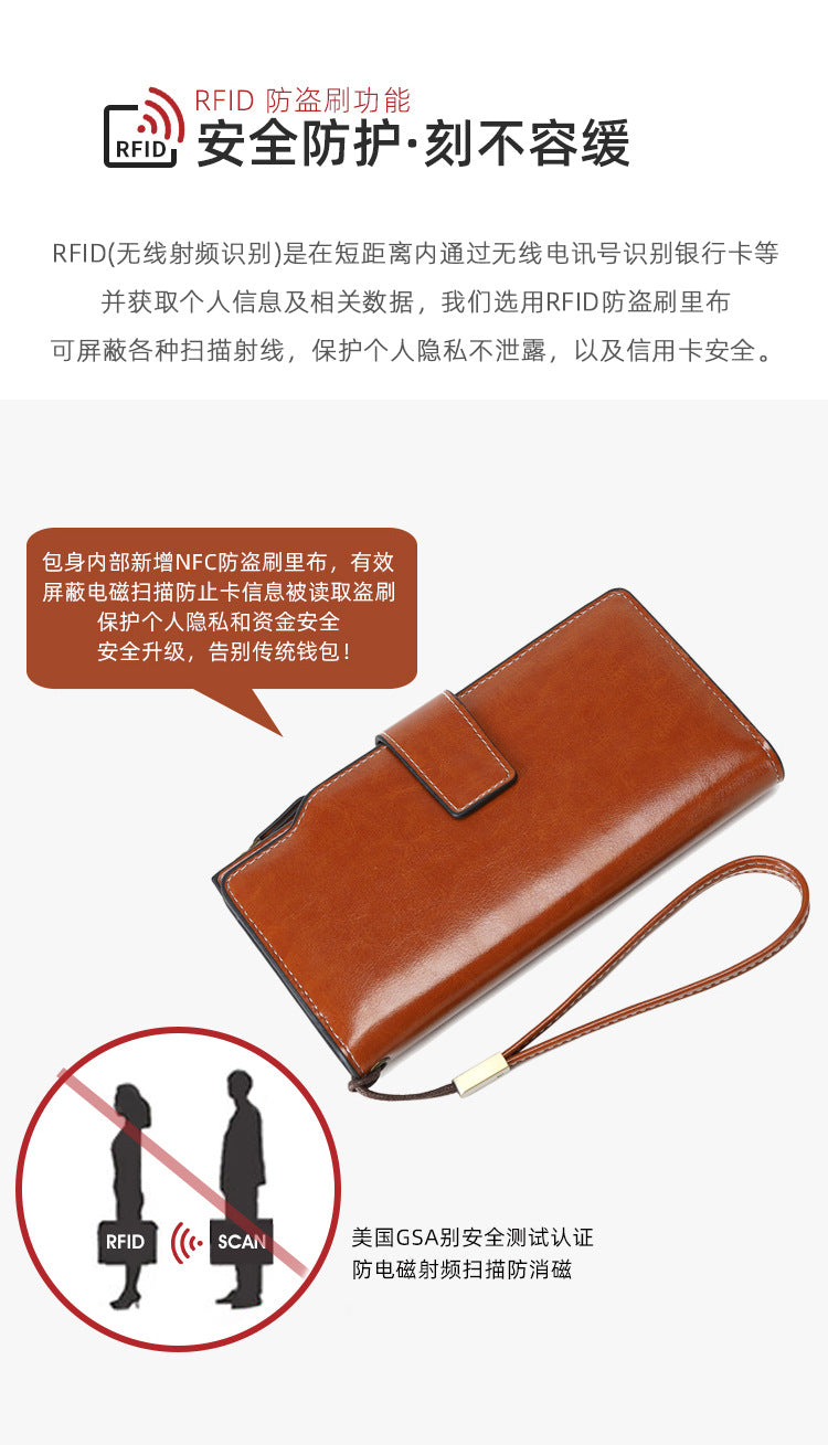Spacious Vintage Wallet with Waterproof Design in Midnight Black
