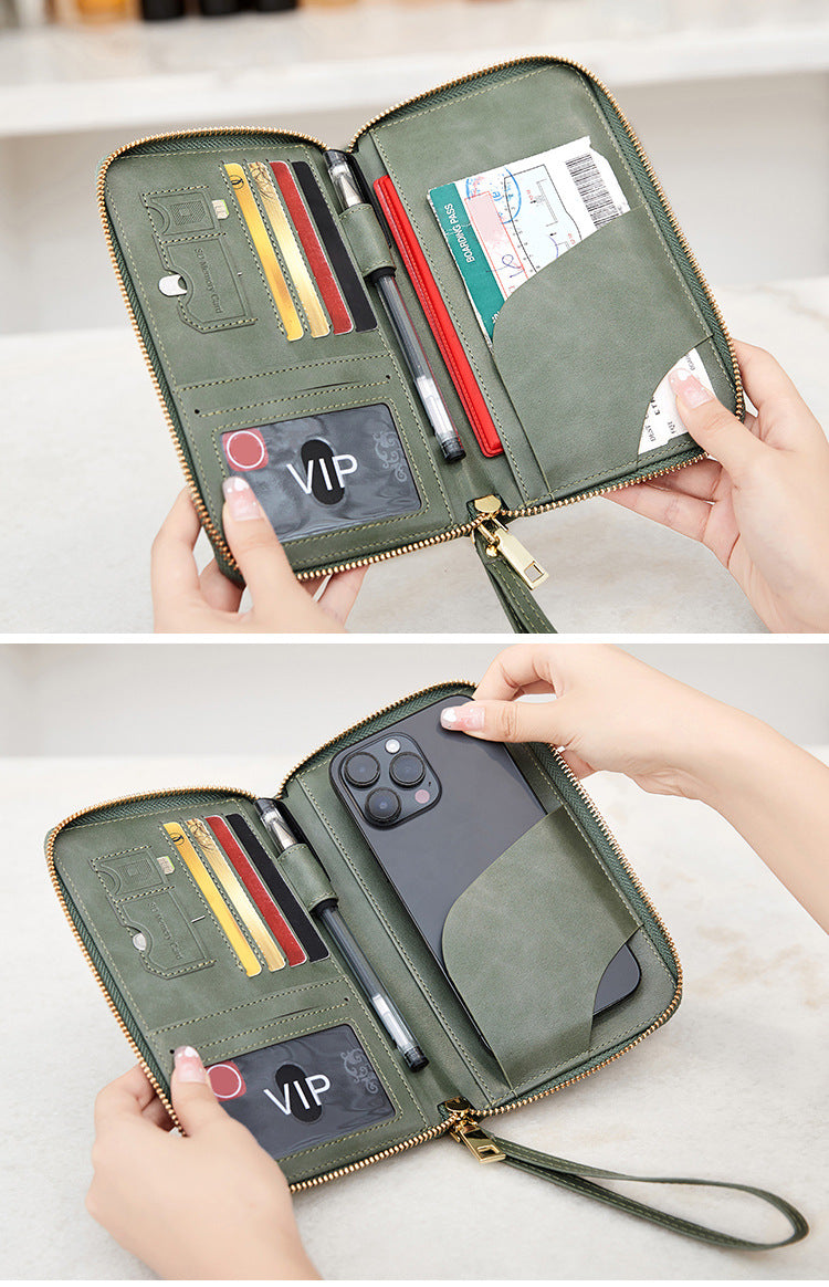 RFID passport holder in green