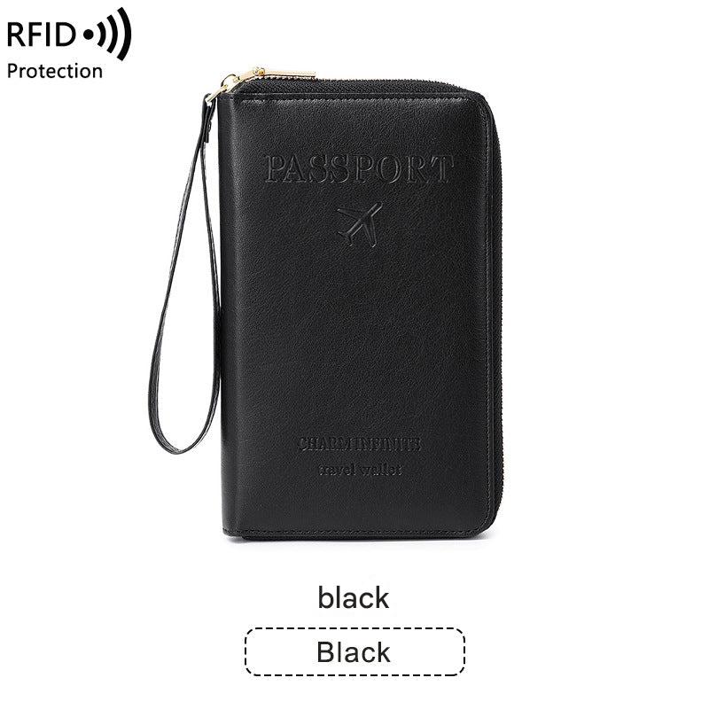 RFID passport holder in peacock blue