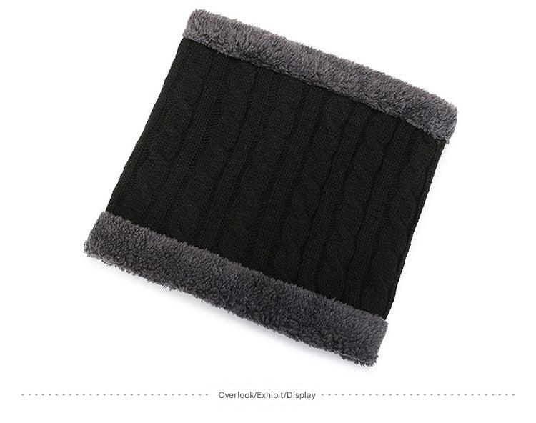 Lifestyle image of knitted neck warmer outdoors