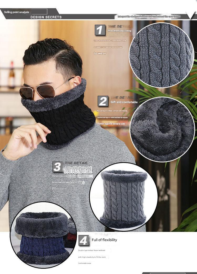 Knitted neck warmer in navy colour
