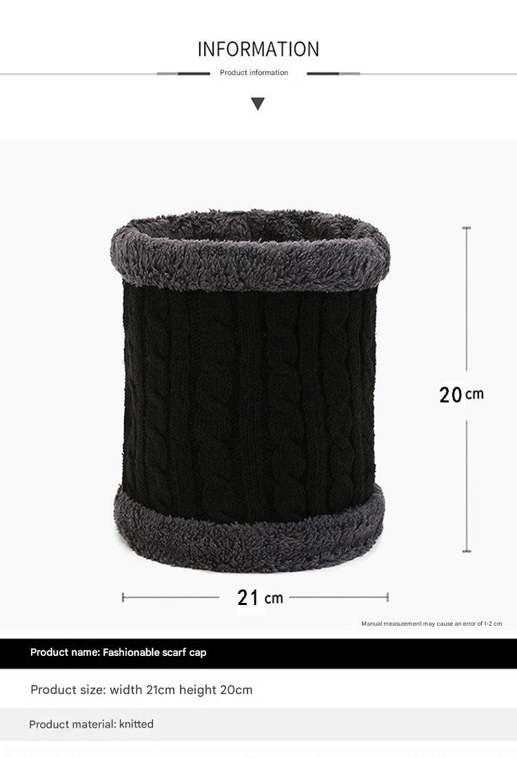 Knitted neck warmer showing custom colours available